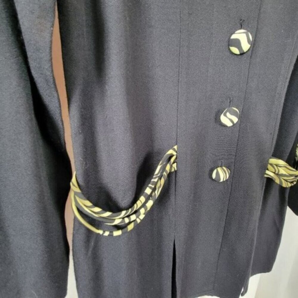 Anthony Mark Hankins Vtg Sz 8 Blazer black zebra stripe academia Y2K preppy ofc - Picture 7 of 11